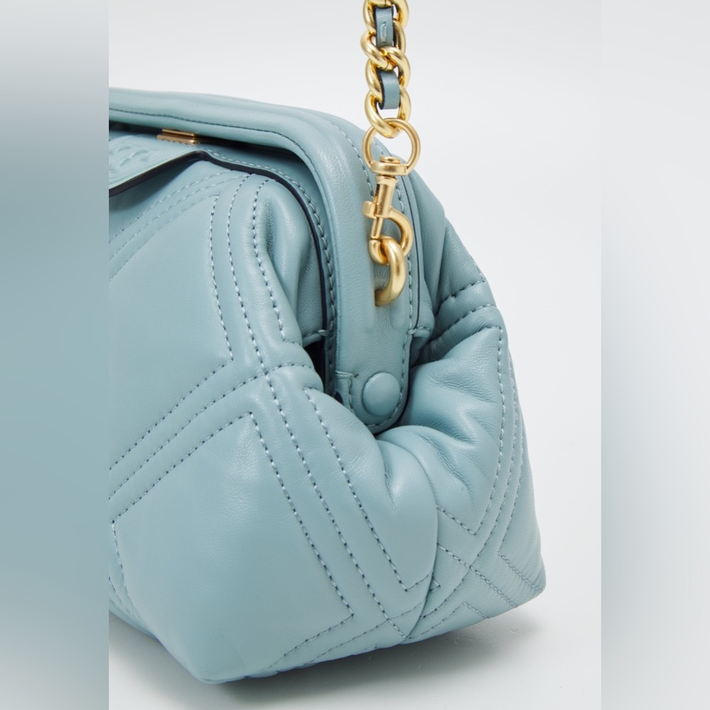 NWT Tory Burch Fleming Soft Small Frame Crossbody, Northern Blue, $528 - Picture 2 of 5